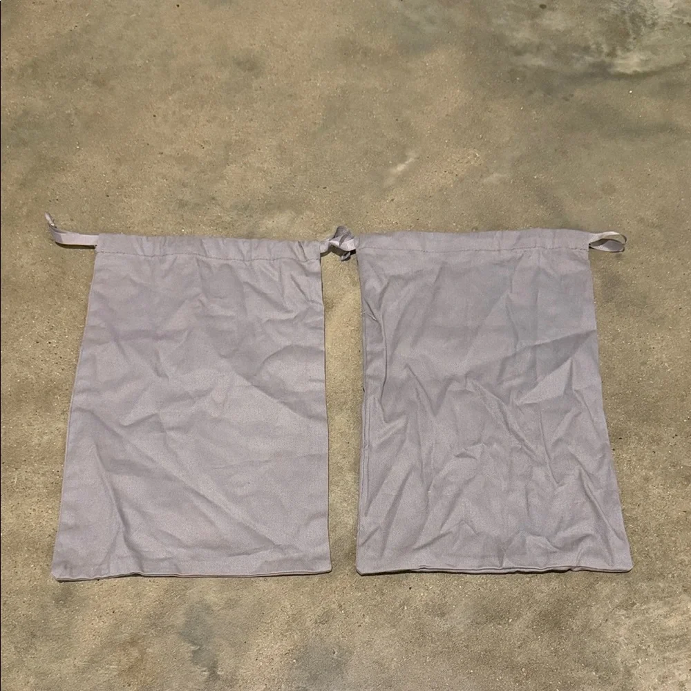 Authentic Dior Gray Drawstring Logo Dust Bags (Pair)